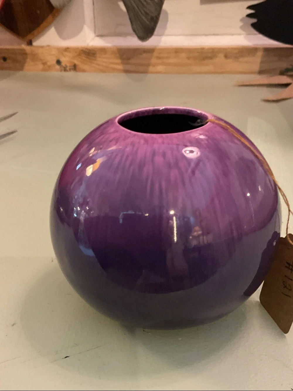 Purple Glazed Ceramic Decorative Vase